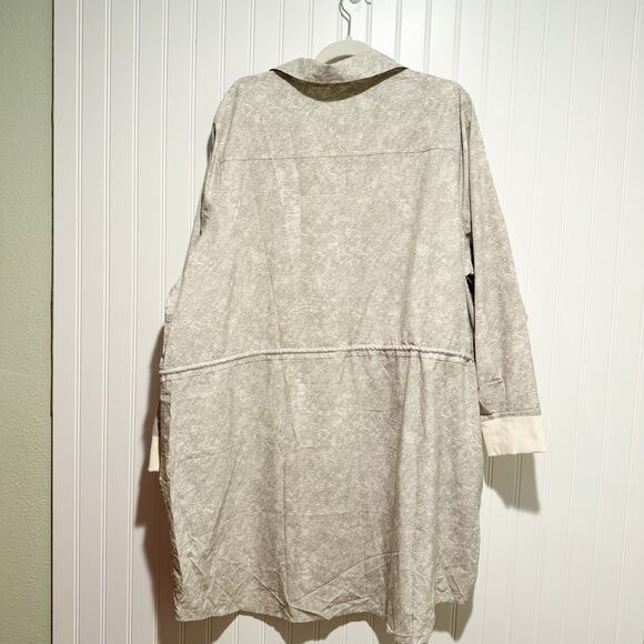 Athleta Zuma Printed Shirt Dress Cream Gray Plus Size 2X - Picture 9 of 9